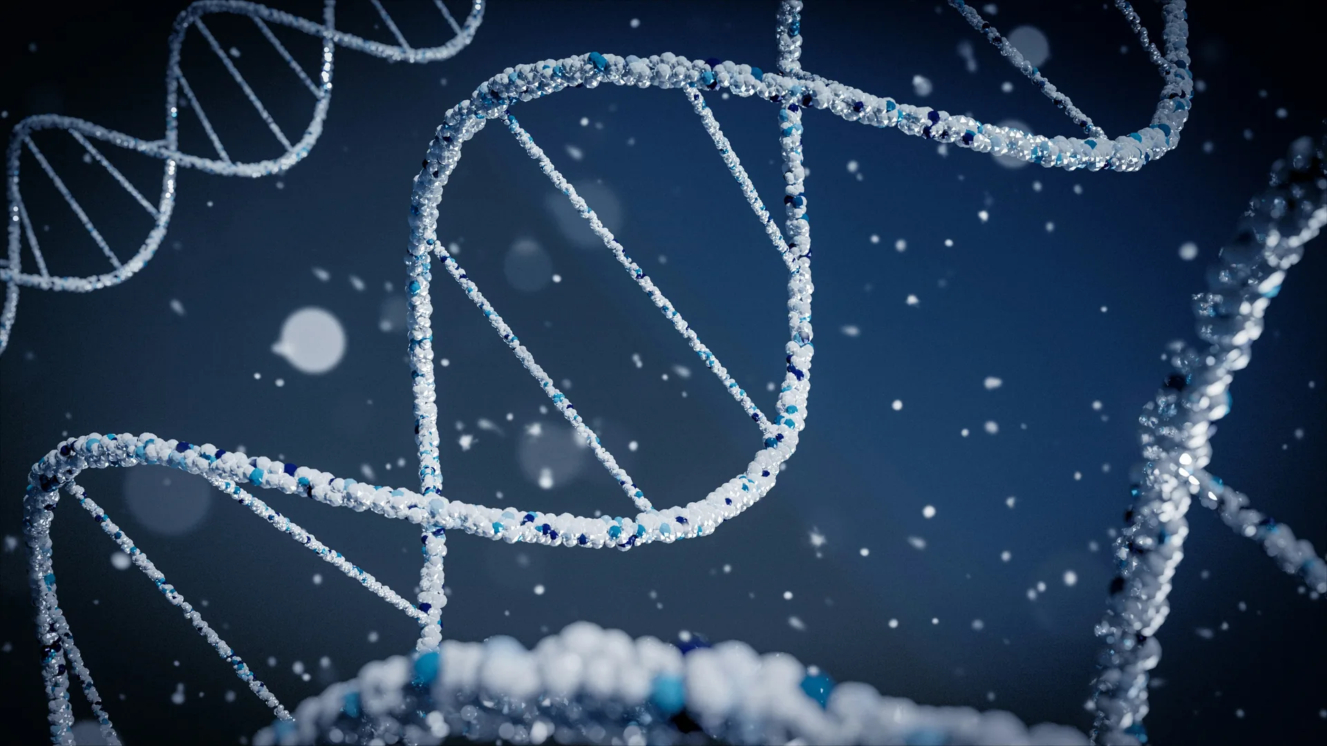 Representación de doble hélice de ADN, relacionada con terapia con péptidos